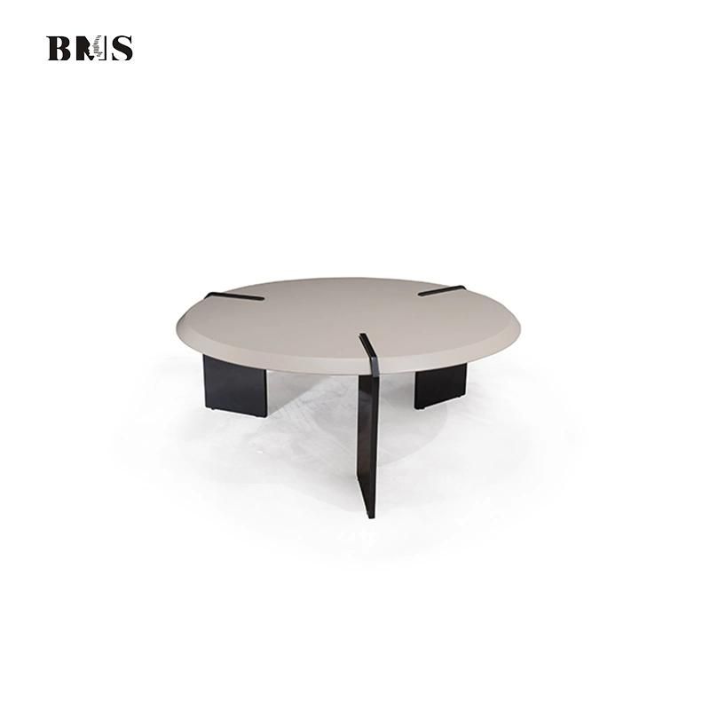 2022 New Contemporary Design Living Room Round Beige Color Wood Coffee Table
