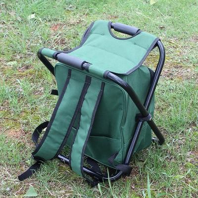 Outdoor Portable Backpack Folding Fishing Stool with Cooler Bag