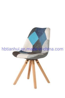 Hot Sale Modern Furniture High Quality Fabric Dining Chair Fabric Leather Wood Leg Modern Chair for Restaurant
