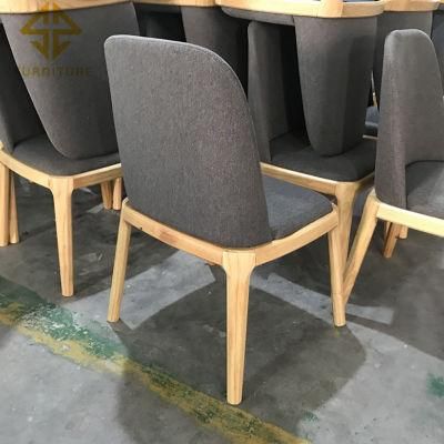 Nordic Design Apartment Furniture Wood Dining Chair with Fabric Seat