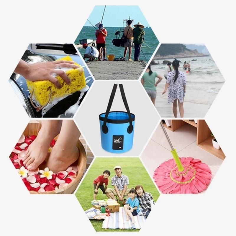 12L 20L Portable Bucket Outdoor Travel Water Storage Bag Waterproof Water Bag Fishing Portable Foldable Bucket Car Supplies