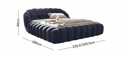 Italian-Style Cloud Fabric Bed Large Flat Villa Bubble Bed Modern Double Floor Master Bedroom Bed