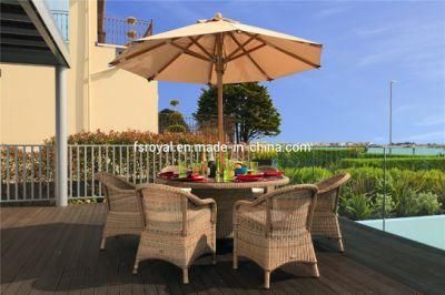 Wholesale Garden Furniture Outdoor Rattan Furniture Dining Set Hotel Aluminum Table &amp; Chairs Set Patio Dining Furniture