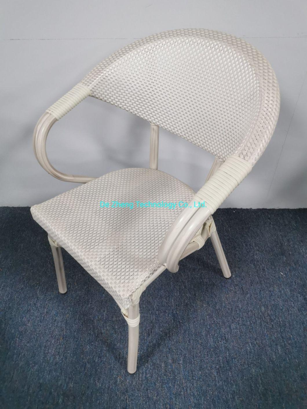 Modern Outdoor Handmade Furniture High Quality Stackable Rattan Textylene Mesh Chair Dining Set Garden Deck Chairs