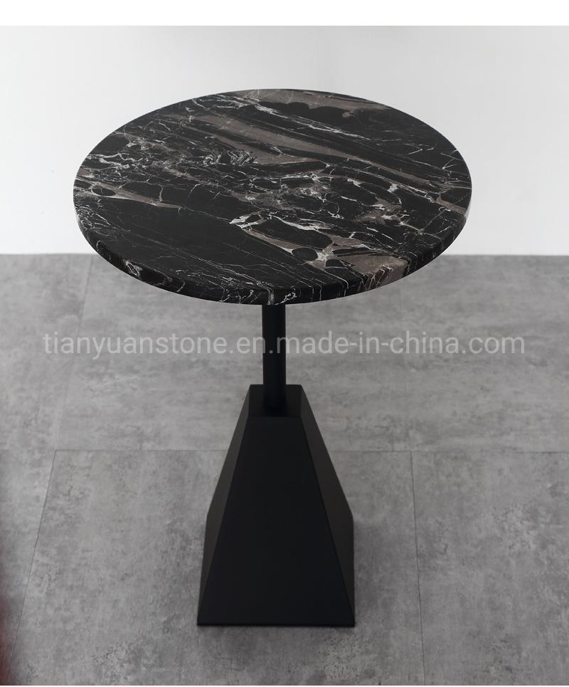 Restaurant Furniture Black Marble Stone Dining Coffee Table