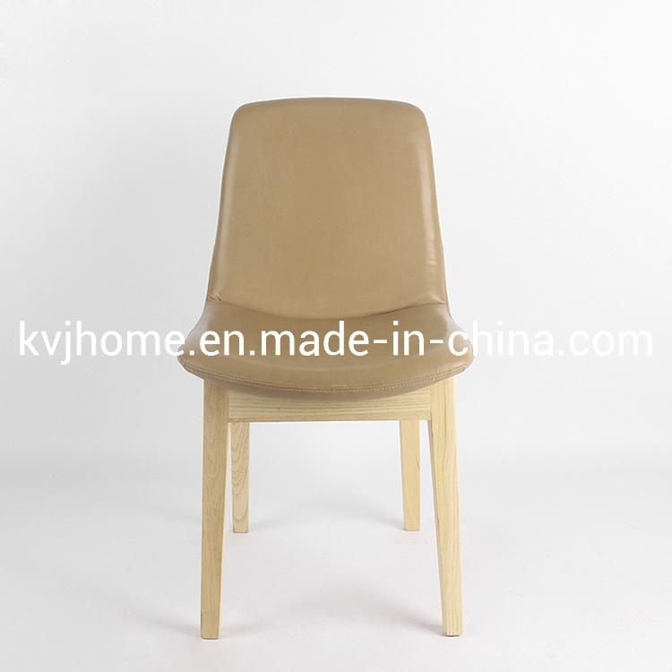 Kvj-7085 Modern Simple Dining Room Wood PU Chair