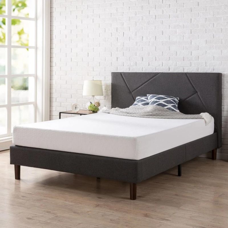 Hot Sell Modern New Design Upholstered Cheap Bed Frames with mattress with Wood Slat