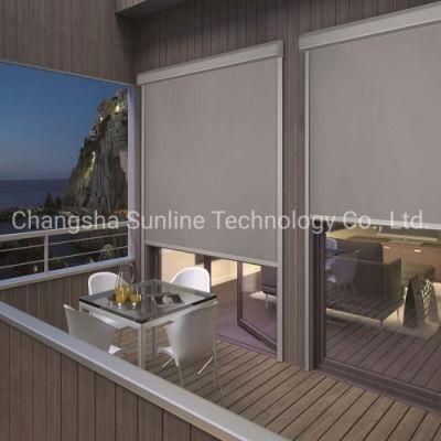 Automatic Outdoor Windproof Roller Blinds with Guide Rail