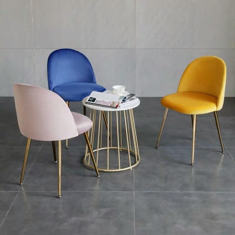 Nordic Style Home Furniture Soft Pink Velvet Chair Restaurant Dining Chair