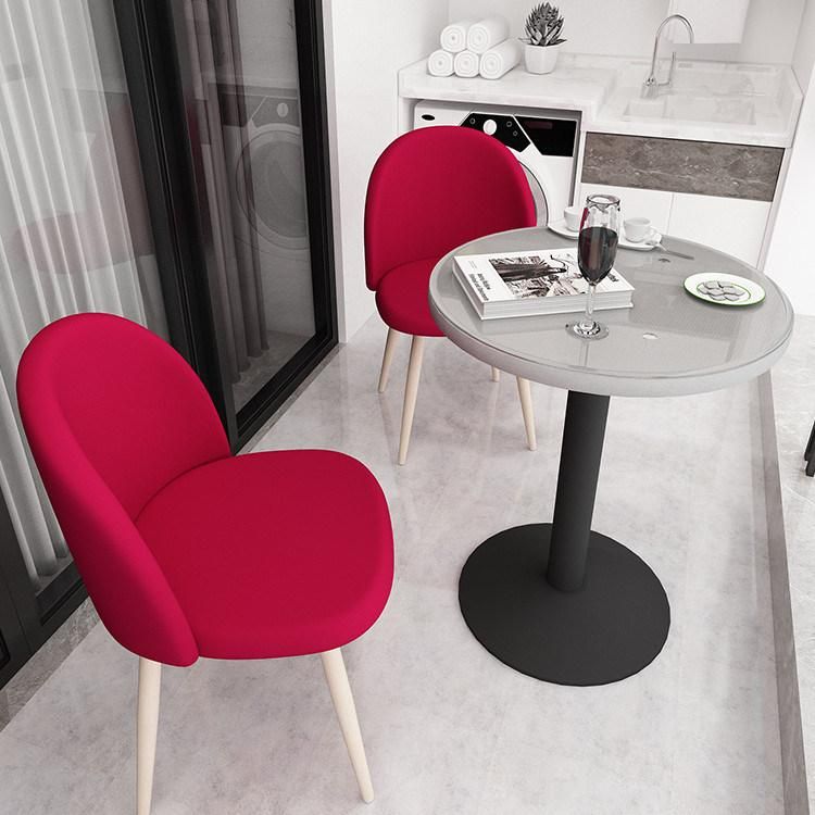 Upholstered Modern Dining Room Chair Velvet Chair Pink for Restaurant French Dining Chair