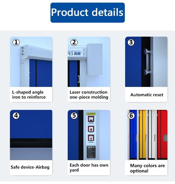 Fast Roller Shutter PVC Safe Anti-Collision Exterior High Speed Door for Electronics Factory
