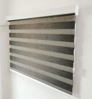 Polyester Fabric Wrapped Square Cover High Quality Manual Zebra Blinds