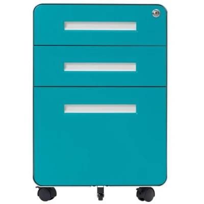 Round Edge Mobile Cabinet with 3 Drawers
