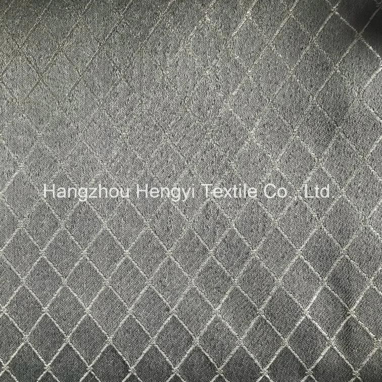 Dark Grey Diamond Design Mattress Ticking Woven jacquard Fabrics for Border