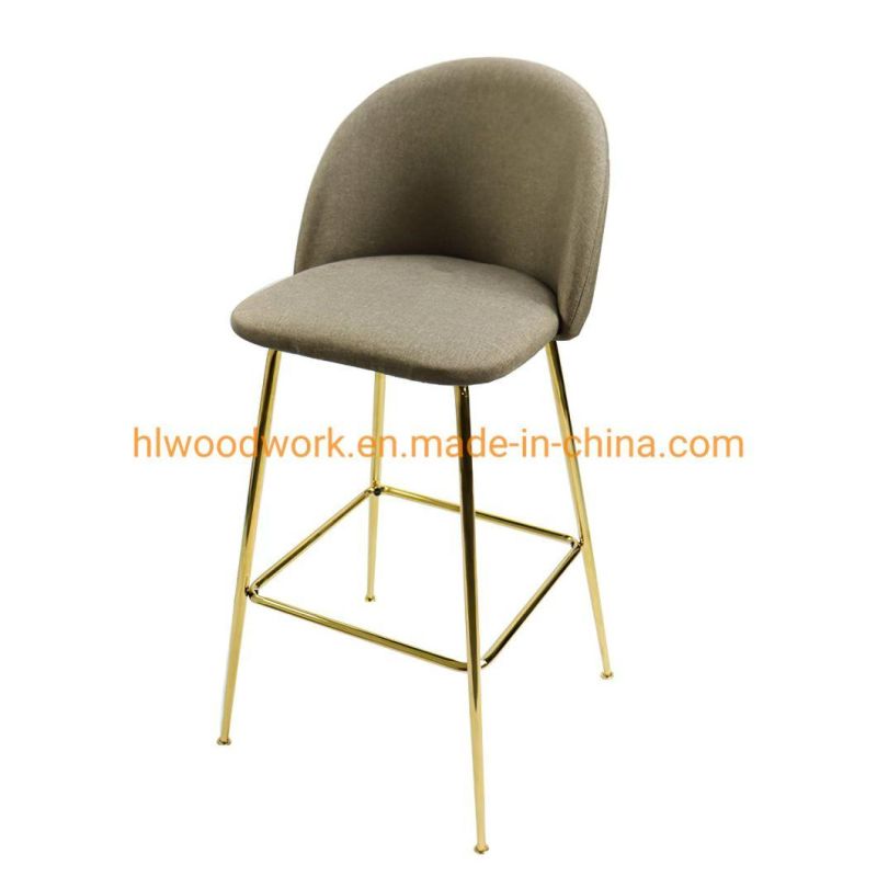 Wholesale Modern Furniture Commercial High Quality Leather Bar Chair with Backrest Contemporary Style Upholstery Armrest Barrel Chair Counter Bar Stool