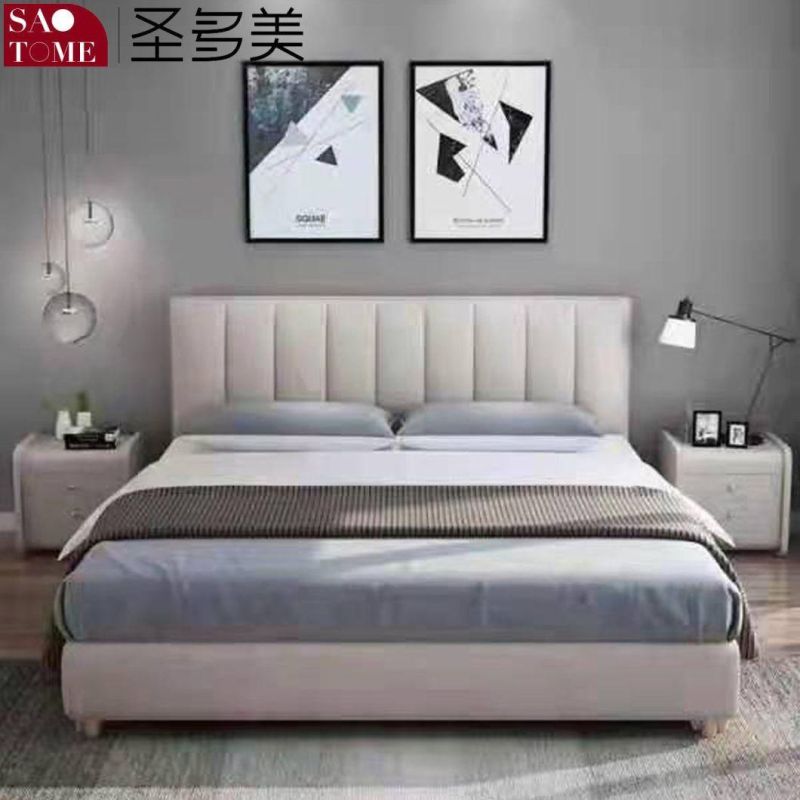 China Factory 2022 New Style West Leather Bedroom Double King Bed