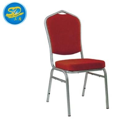 Hottest Sale Red Fabric Cheap Iron Banquet Restaurant Chair for Rental