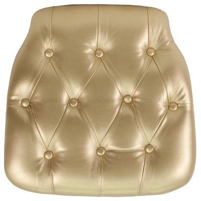 Hot Sale Button Leather Decorative Chair Seat Cushion for Chiavari Event Wedding Dining Chairs Seating Cushion