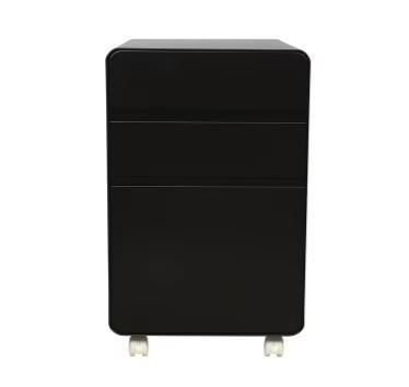 Mobile File Cabinet 3 Drawer Metal Storage Filing Cabinets for Home and Office Black