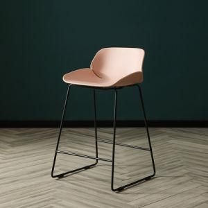 Restaurant Bar Furniture Plastic Board Upper Seat Metal Leg Bar Stool Chair