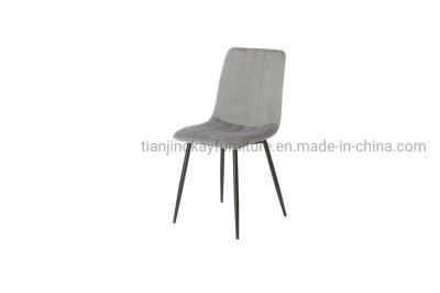 Cheap Outdoor Black Upholstered Luxury Nordic Dining Chair Modern Elegant Black Leather Velvet Chair Light Grey Dining Chair