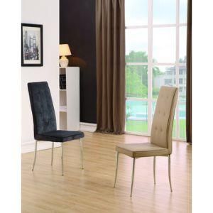 Modern Chromed Upholstered Dining Table Chair for Office