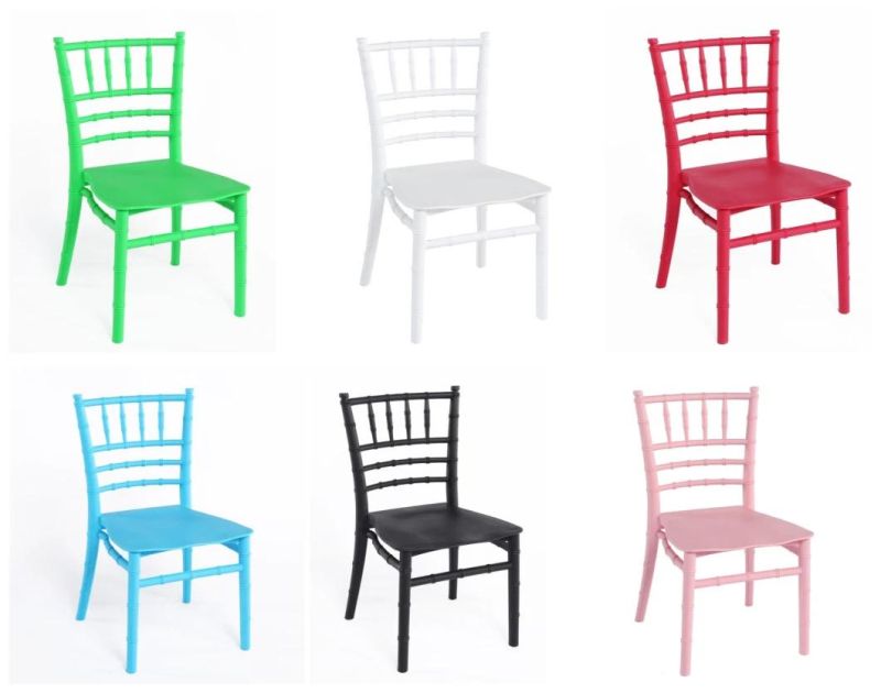 Stacked White PP Resin Durable and Odorless Plastic Chiavari Children′s Kids Chair