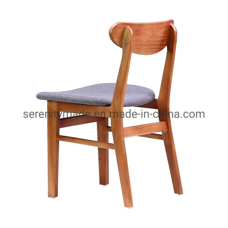 Fabric Upholstered Solid Wood Frame Leisure Dining Chair