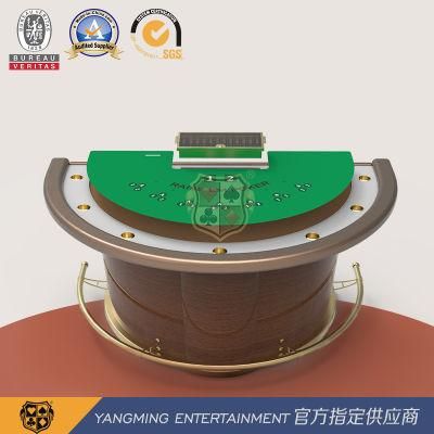 New Design Half Round Custom Blackjack Poker Table Manufacture Casino Table with Standard Poker Chip Ym-Bj02