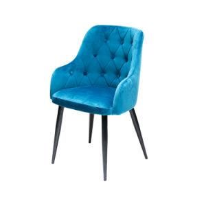 Modern Classic Velvet Black Painted Legs Armchair Sofa Chair