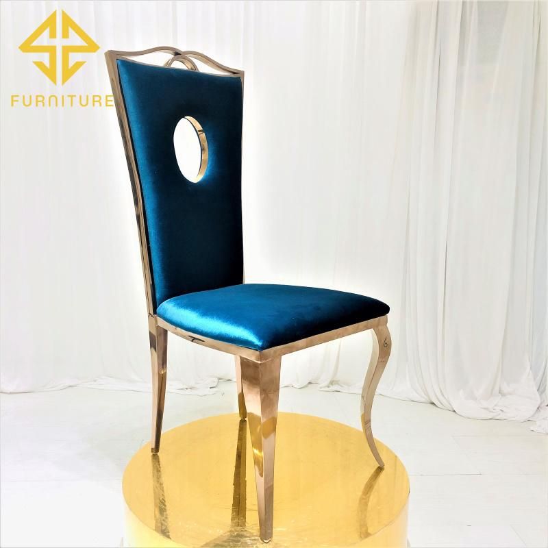 Nordic Style Comfortable Hotel Dining Chair with Velvet Fabric Cover