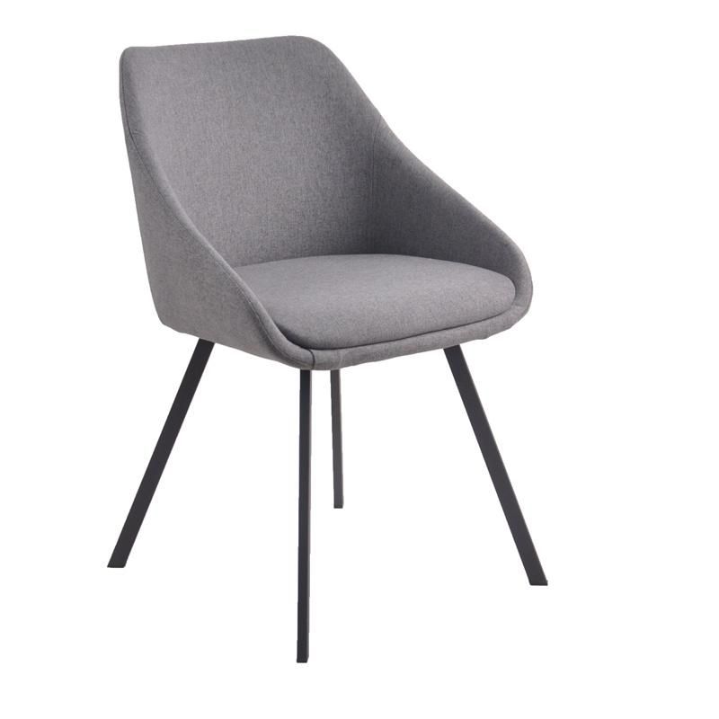 Nordic Style Modern Comfortable Padded Seat Velvet Armchair Fabric Dining Chair