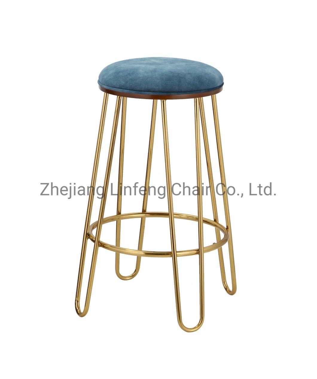 Chair Bar Counter Wholesale French Tall Table Restaurant Furniture Iron Luxury High Modern Gold Metal Stool Chair