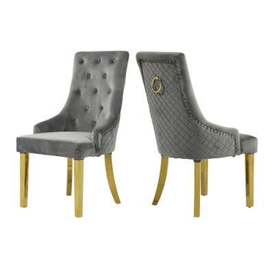 Modern Hotel Luxury Golden Stainless Steel Dining Room Chair