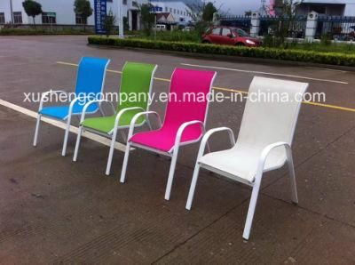 Simple Design Metal Steel Frame of Textilene Stacked Chairs