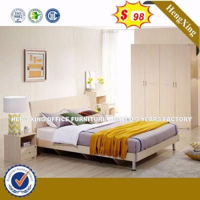 Let-Ti Click Memory Genuine Leather Wooden Bed (HX-8NR0835)