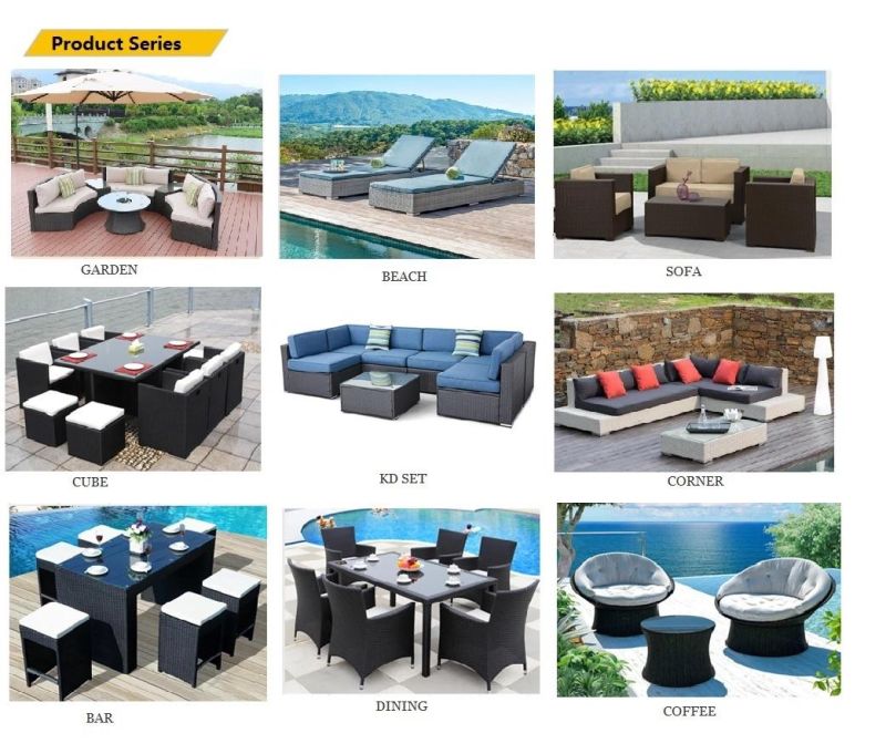 All Weather Chinese Rattan Patio Garden Outdoor Restaurant Dining Table Sets Furniture