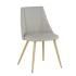 MID-Century Modern Upholstered Fabric Kitchen Dining Chair with Wooden Effect Metal Leg