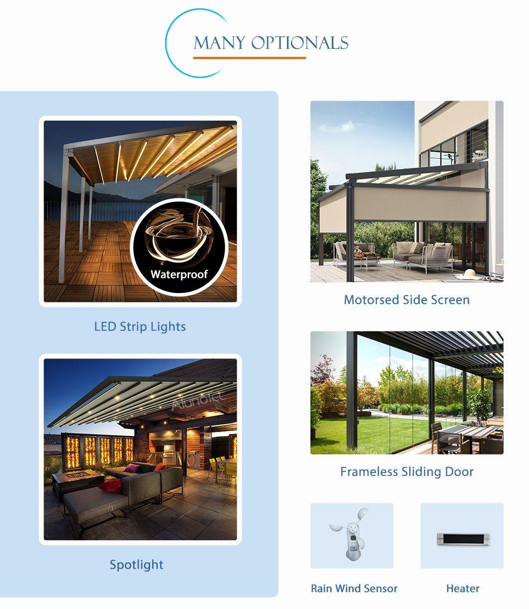 Metal Rain & Wind Resistance Pergola Shade Cost-Effective Gazebos for Commercial Building