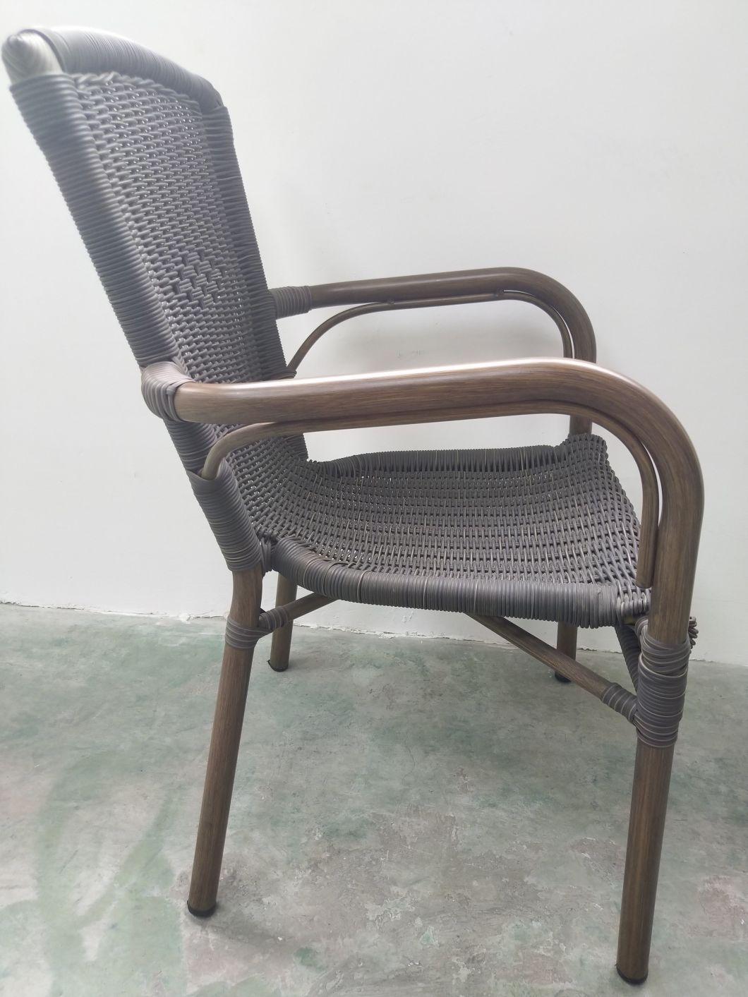Outdoor Weather Resistance PE Rattan Aluminum Outdoor Chair for Restaurant Cafe with Patent Certificate