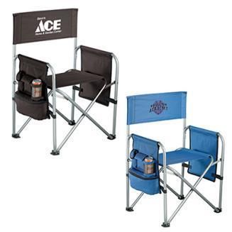 Customized Deluxe Outdoor Portable Folding Camping Director Chair with Side Table and Pocket