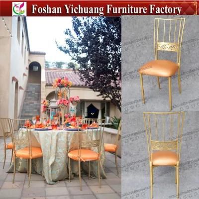 Gold Iron Frame Fancy Wedding Event Chair with Comfortable Moveable Cushion for Sale Yc-As50