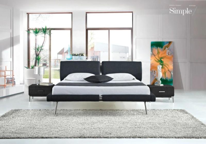 Hot Selling New Bed Leather Bed Sofa Bed King Double Bed Modern Furniture Bedroom Furniture in Italy Style