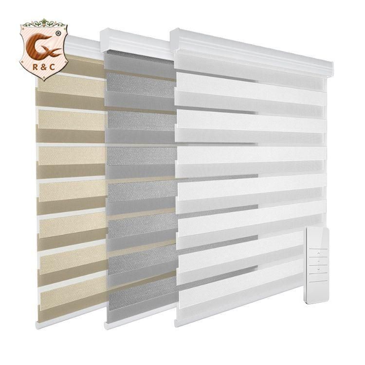 Window Zebra Blinds High Quality Low Price Day and Night Blinds Shades Motor Control Sunscreen