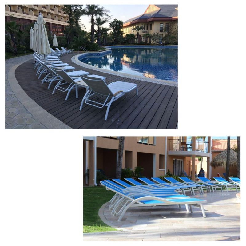 Textilene Outdoor Chaise Lounge Sun Lounger Aluminum Pool Daybed Furniture