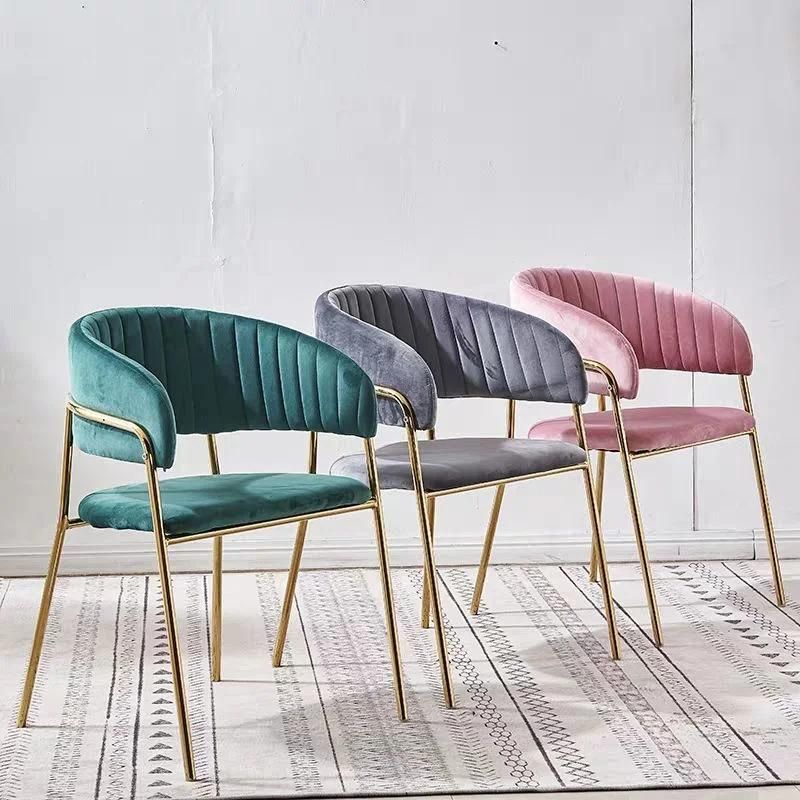 China Chaise Restaurant a Manger Design Modern White Living Room Velvet Chair for Dining