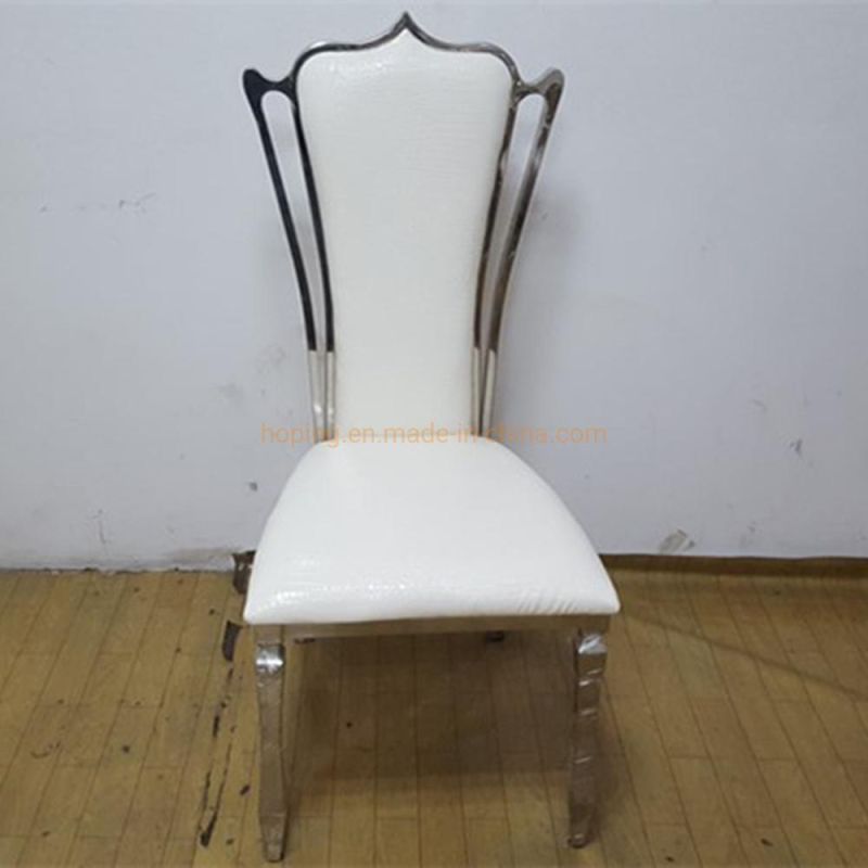 Crystal Back China Wholesale Stainless Steel Restaurant Furniture Square Dining Table Chair Home Furniture Modern Hotel Chair