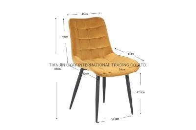 Kitchen Chair with Metal Legs Fashionable Upholstered Chair for Green Dining Room Chair
