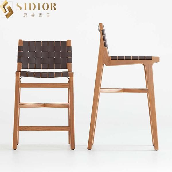High Quantity Modern Leather Solid Wood Restaurant Home Dining Chair