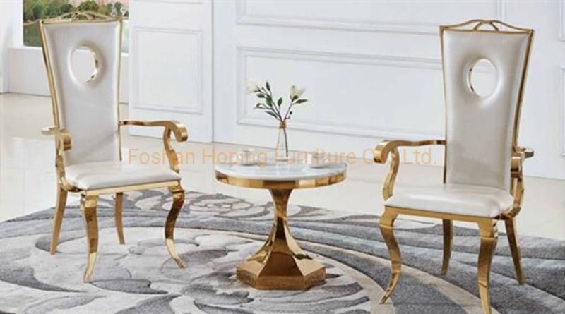 Europe Hotel Luxury Royal Restaurant Dining Table Classic Armrest Wedding Bride and Groom King Throne High Chair Living Room Princess Chair